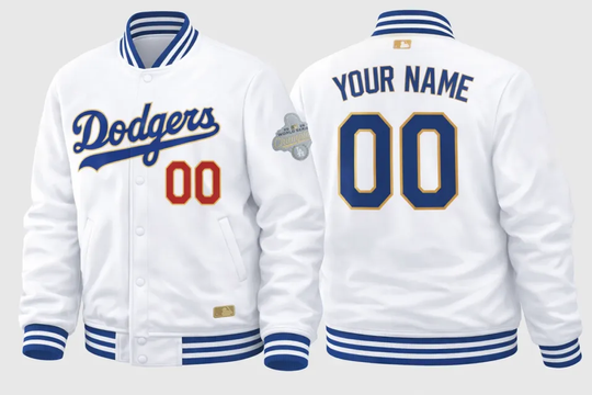 Discover Personalized Los Angeles Dodgerss White 2026 Gold Collection Baseball Jacket
