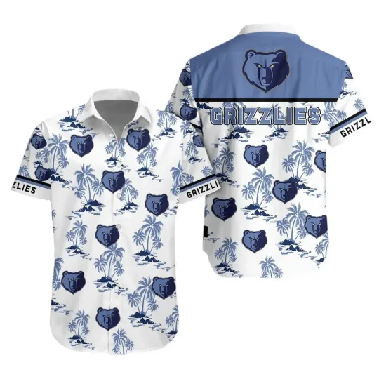 Discover Memphis Basketball Team Grizzliess Hawaiian Button Down Shirt Unisex Adults