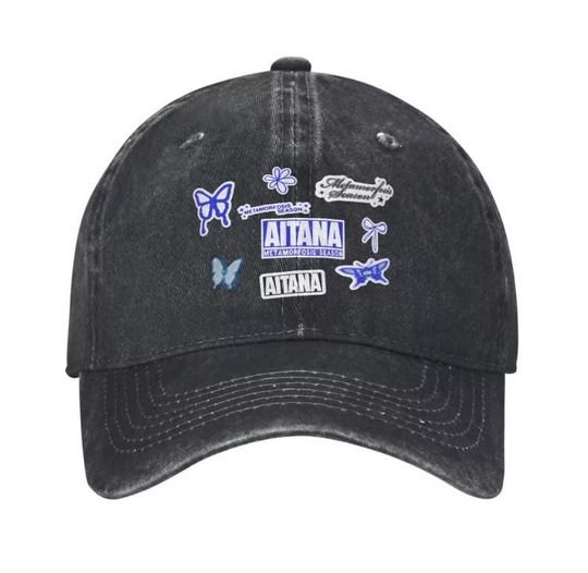Discover Summer Butterfly Aitana Baseball Denim Cap - 100% Cotton Denim Baseball Cap Hat, Women Men Baseball Cap, Adjustable Cap