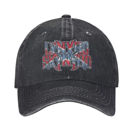 Discover Lynyrded Rock Biker Skynyrded Logo Vintage  Baseball Denim Cap - 100% Cotton Denim Baseball Cap Hat, Women Men Baseball Cap, Adjustable Cap
