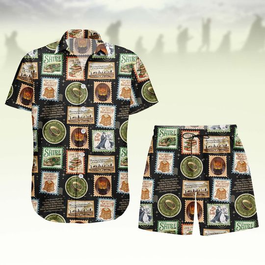 Discover Middle Earth Hawaiian Shirt, Fantasy Button Shirt, LOTR Men Shorts, Vacation Outfit, Gift For Him
