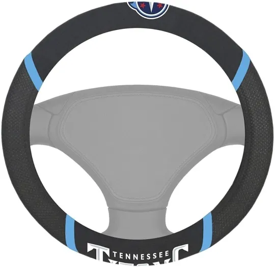 Tennessee Titans 15 Inch Black Embroidered Steering Wheel Cover
