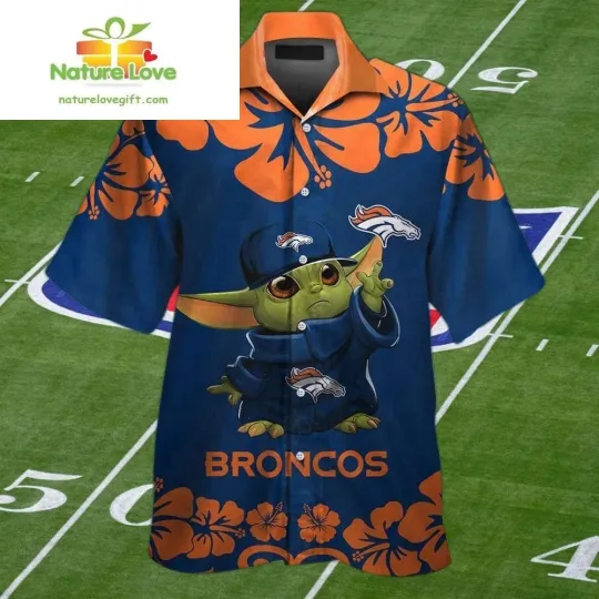 Discover Denver Football Team Broncoss Baby Yoda Hawaiian Shirt for Men Women