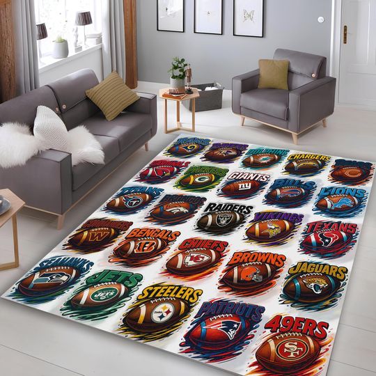 Discover football Soccer Ball Themed Area Rug: Non-Slip Sports Fan Decoration