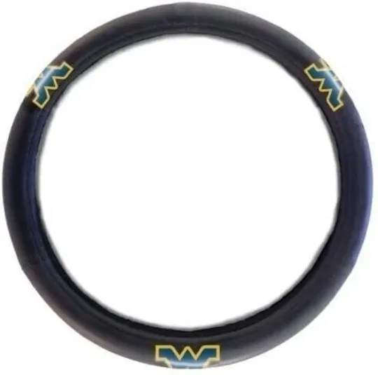 Discover West Virginia Mountaineers Steering Wheel Cover Rubber Grip Black 15 Inch...