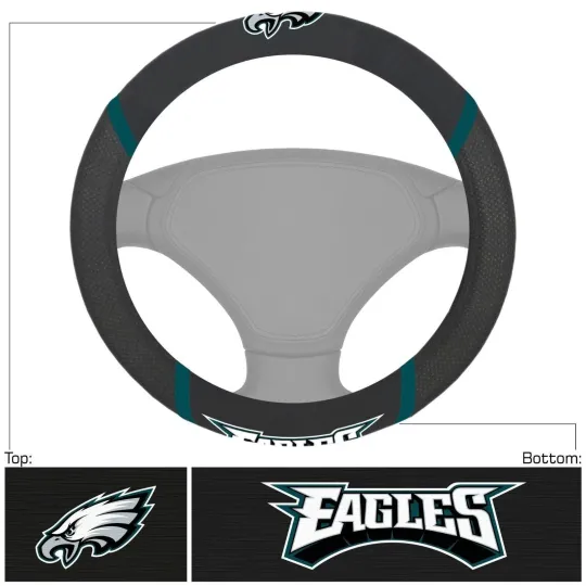 Discover Philadelphia Eagles football Embroidered Steering Wheel Cover   C