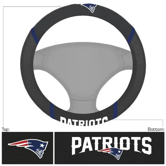 Discover New England Patriots football Embroidered Steering Wheel Cover   C