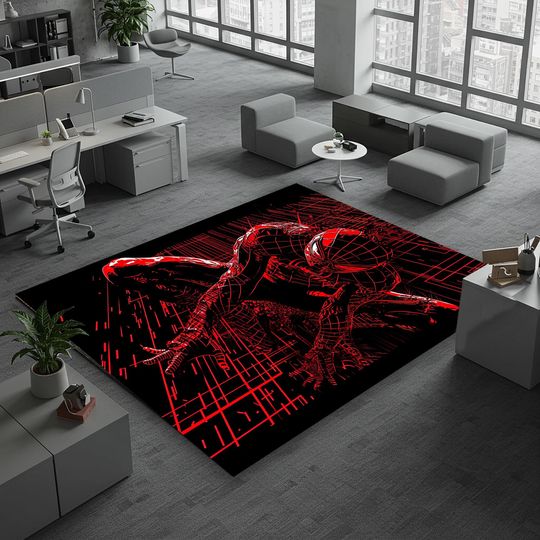 Discover Spiderman Kids Rug: Machine Washable, Non-Slip Playroom Decor