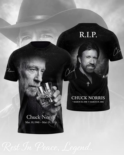 Discover In Loving Memory Chuck Norris 3D All Over Print Shirt, 1940-2026 RIP Legend Tribute Tee, Rest In Peace Action Star Memorial Shi