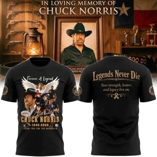 Chuck Norris Never Die 3D Shirt, Chuck Norris Memorial Tee, Martial Arts Legend T-Shirt