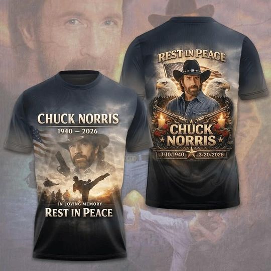 RIP Chuck Norris 1940-2026 3D Shirt, Chuck Norris Memorial Shirt, Gift for Chuck Norris Fan