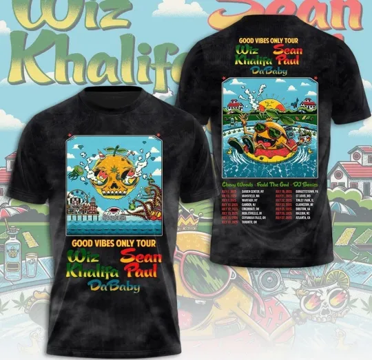 Discover Wiz Khalifa Sean Paul tour 3D T-shirt All sizes