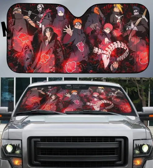 Discover Akatsuki Narutoo Car Sun Shade Anime Car Accessories