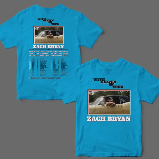 Discover Zach Bryan With Heaven On Tour 2026 Tour Dates Two Sided T-Shirt S-5XL