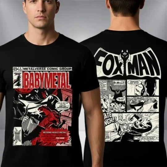 Discover BABYMETAL Fox Man 2026 Japan Tour T-Shirt Two Sided Heavy Metal Tee