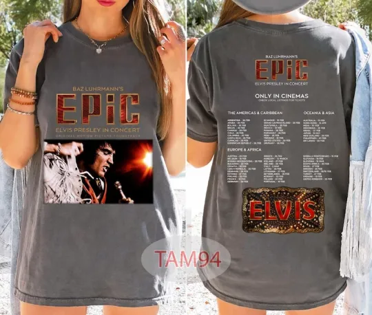 Discover Elvis Presley EPiC Tour 2026 Shirt King of Rock 2 Sided Graphic Tee