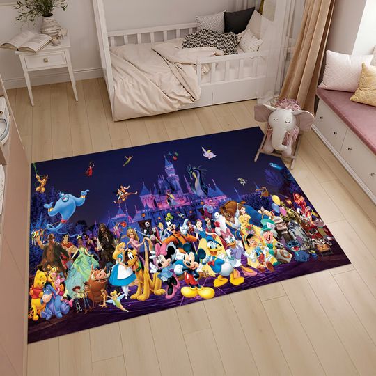 Discover Cartoon Rug,Cute Rug,Colorful Rug,Soft Rug,Mickey Mouse Rug,Princesses Rug,Custom Rug,Nursery Rug,Children's Rug,Nursery Decor,Gift for Kids