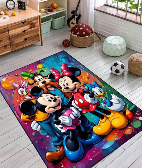 Discover Mickey Mouse & Friends Kids Rug, Non-Slip Cotton Blend