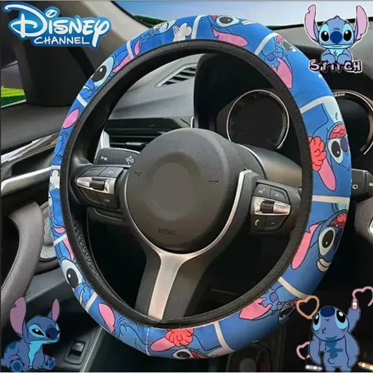 Discover Cute Cartoon Stitch Steering Wheel Cover for Cars