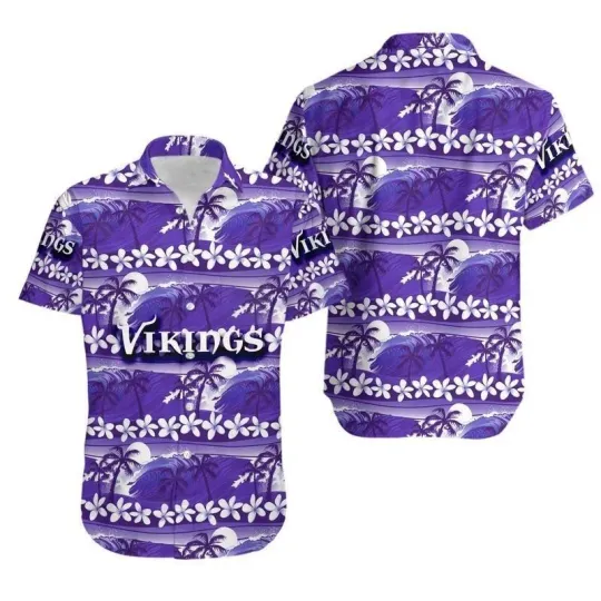 Discover Minnesota Vikings Palm Waves Hawaiian, Gift For Friends