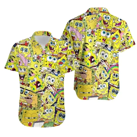 Discover SquarePants Hawaiian Button Up Shirt