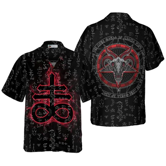 Discover Satanism Magic Circle 666 Sign Hawaiian Shirt, Unisex Adults