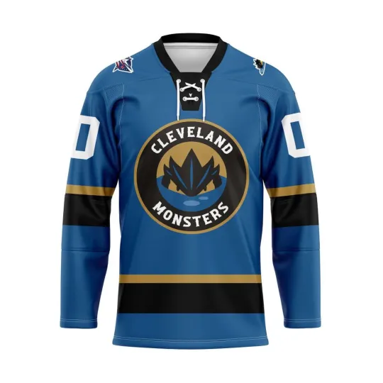 Discover Cleveland Monsters Personalized 2025/26 Blue Hockey Shirt Fan Gear