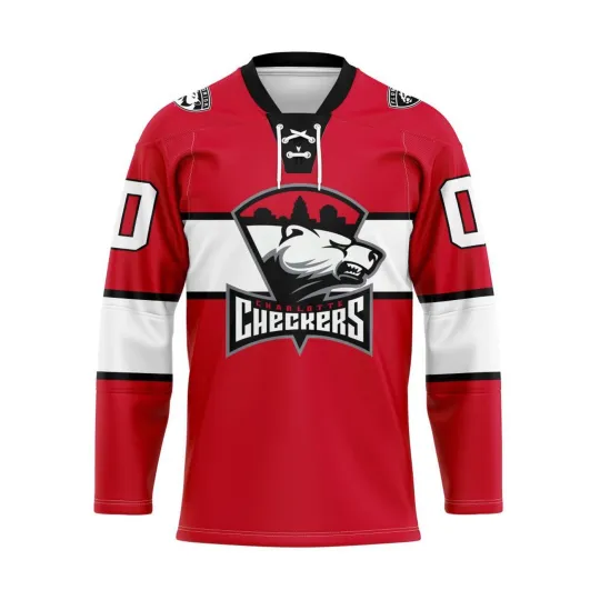 Discover Charlotte Checkers Personalized 2025/26 Red Hockey Shirt Fan Gear