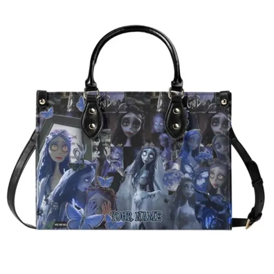 Personalized Leather Handbag - Corpse Bride Design