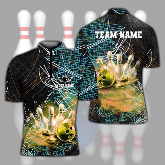 Discover Personalized 3D Retro Bowling Jersey, Custom Name & Team Bowling Jersey, Uniform For Bowling Team, Bowling Lovers Shirt, Sport Gifts