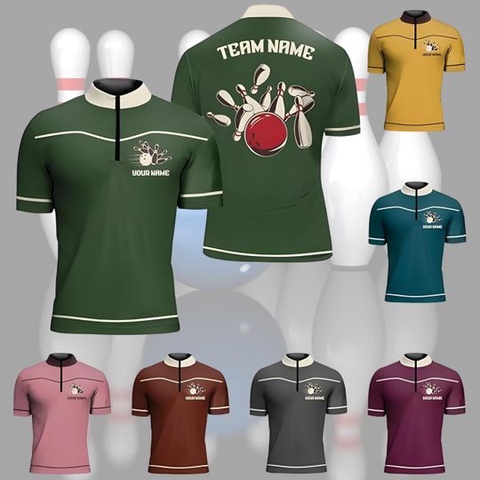 Discover Personalized 3D Retro Bowling Jersey, Custom Name & Team Bowling Jersey, Uniform For Bowling Team, Bowling Lovers Shirt, Sport Gifts