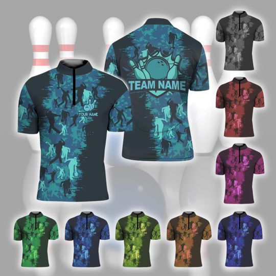 Discover Personalized Retro Bowling Jersey Shirt 3D, Custom Name Bowling, Matching Bowling Team Shirt, Bowling Lover Gift, Bowling Players Shirts