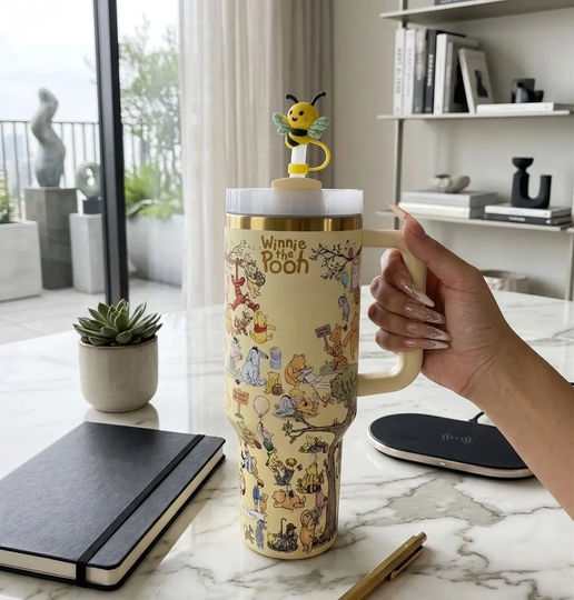 Discover Winnie The Pooh Tumbler 40Oz, Pooh Eeyore Piglet Tigger Tumbler, Pooh And Friends Tumbler, Cartoon Coffee Tumbler, Disney Insulated Cup