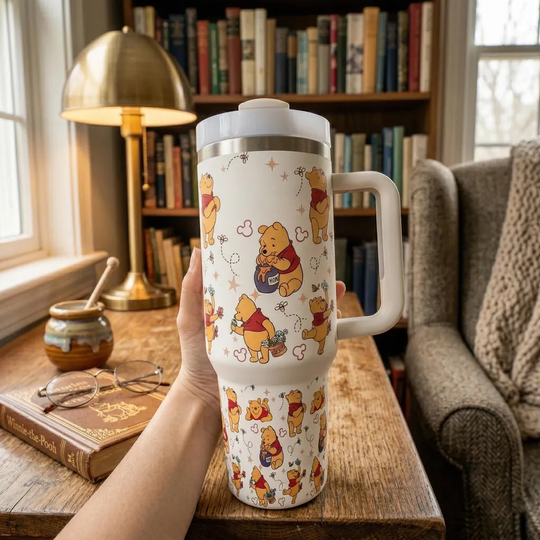 Discover Winnie The Pooh Tumbler 40Oz, Pooh Eeyore Piglet Tigger Tumbler, Pooh And Friends Tumbler, Cartoon Coffee Tumbler, Disney Insulated Cup