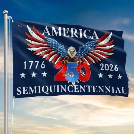 Discover American Flag - 250th Anniversary Semiquincentennial Eagle House Flag