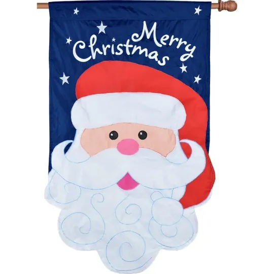 Discover Merry Christmas Santa Applique House Flag