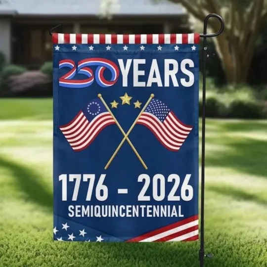 Discover America 250th Anniversary Garden Flag