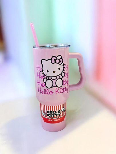 Discover Hello Kitty 40oz. Stainless Steel Tumbler with Handle and Straw Sanrio Pink