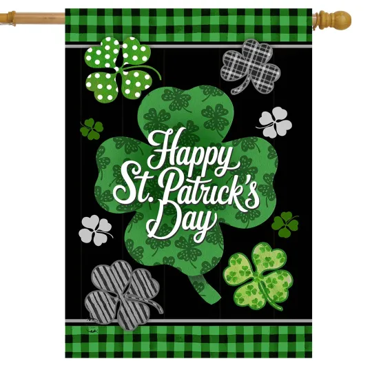 Discover Briarwood Lane Scattered Shamrocks House Flag