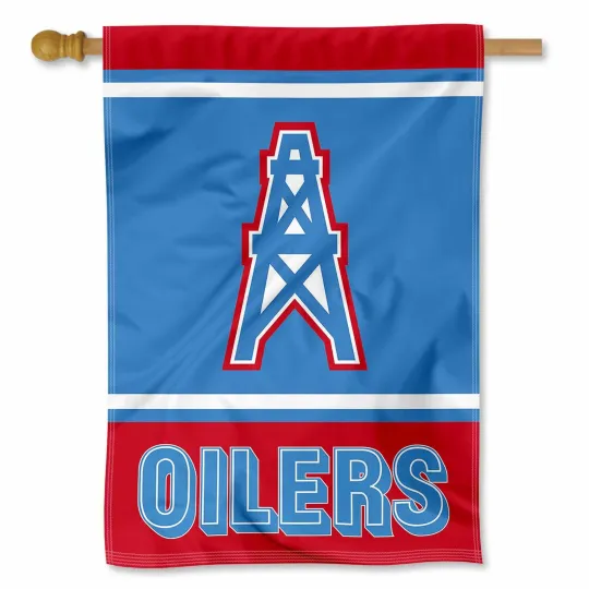 Discover Tennessee Titans Houston Oilers Retro House Flag