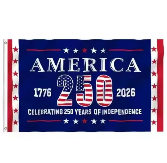 Discover America 1776 2026 250th Anniversary House Flag