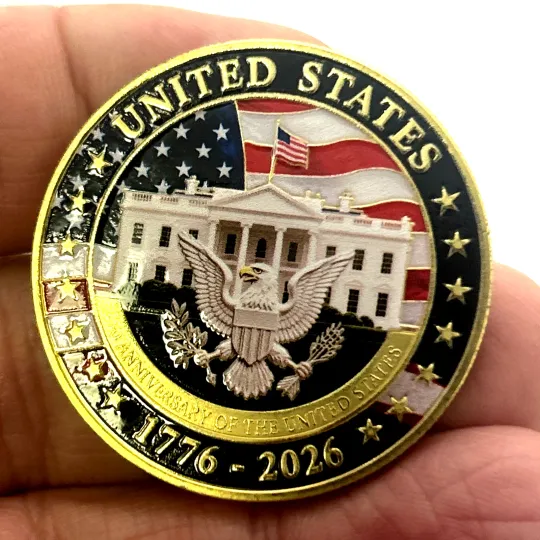 Discover 250th Anniversary US Commemorative Coin Medal 1776-2026 Home Decor