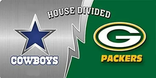Discover Green Bay Packers Dallas Cowboys House Divided Football Flag 3x5 football w/ grommets
