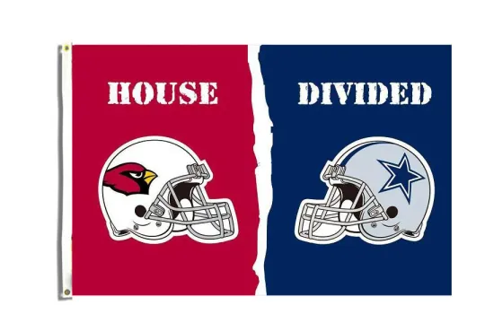 Discover Dallas Cowboys vs Arizonna Cardinals House Divided Flag Football Banner