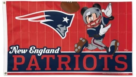 Discover New England Patriots Mickey Mouse Flag Football House Flag with Grommets