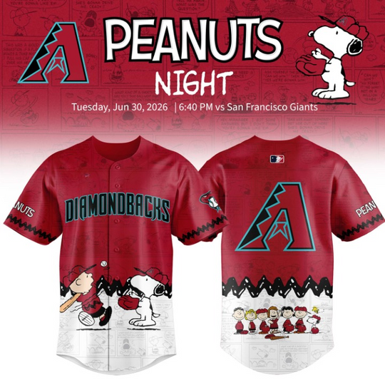 Arizonna Diamondbacks Peanuts Night Baseball Jersey