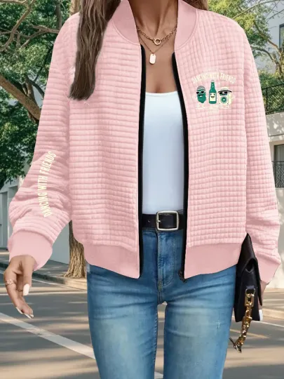 Dacing With Friends Waffle Bomber Jacket