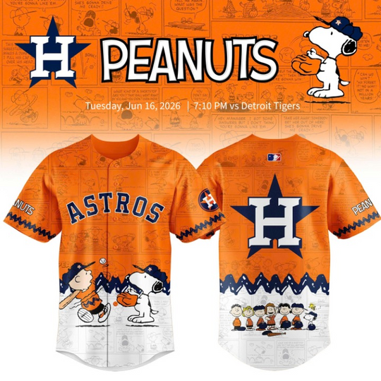 Houston Astros Peanuts Night Baseball Jersey