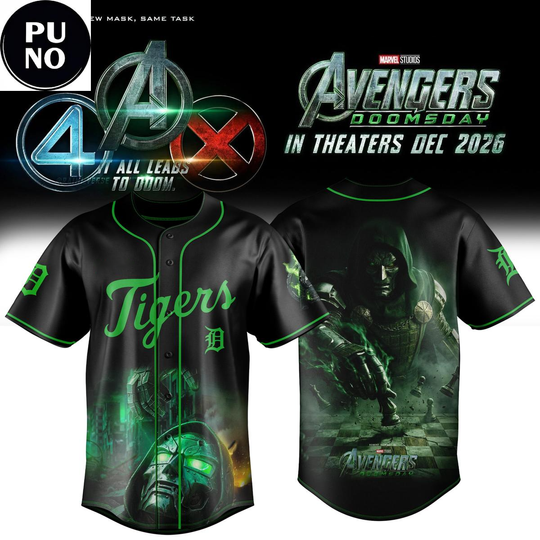 Detroit Tigers x Avengers Doomsday 2026 It All Leads To Dooom Baseball Jersey