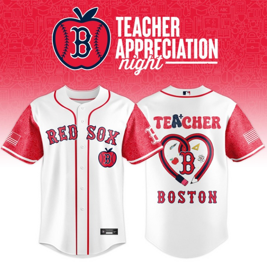 Discover Teacher Appreciation, Red Sox Peanuts Night Baseball Jersey